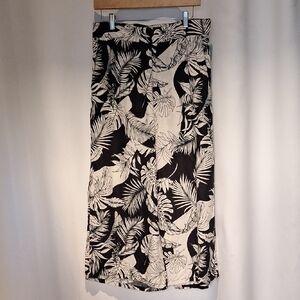 Chtistian Siriano Tropical Black and Crean Women's Palazzo Pants Size M